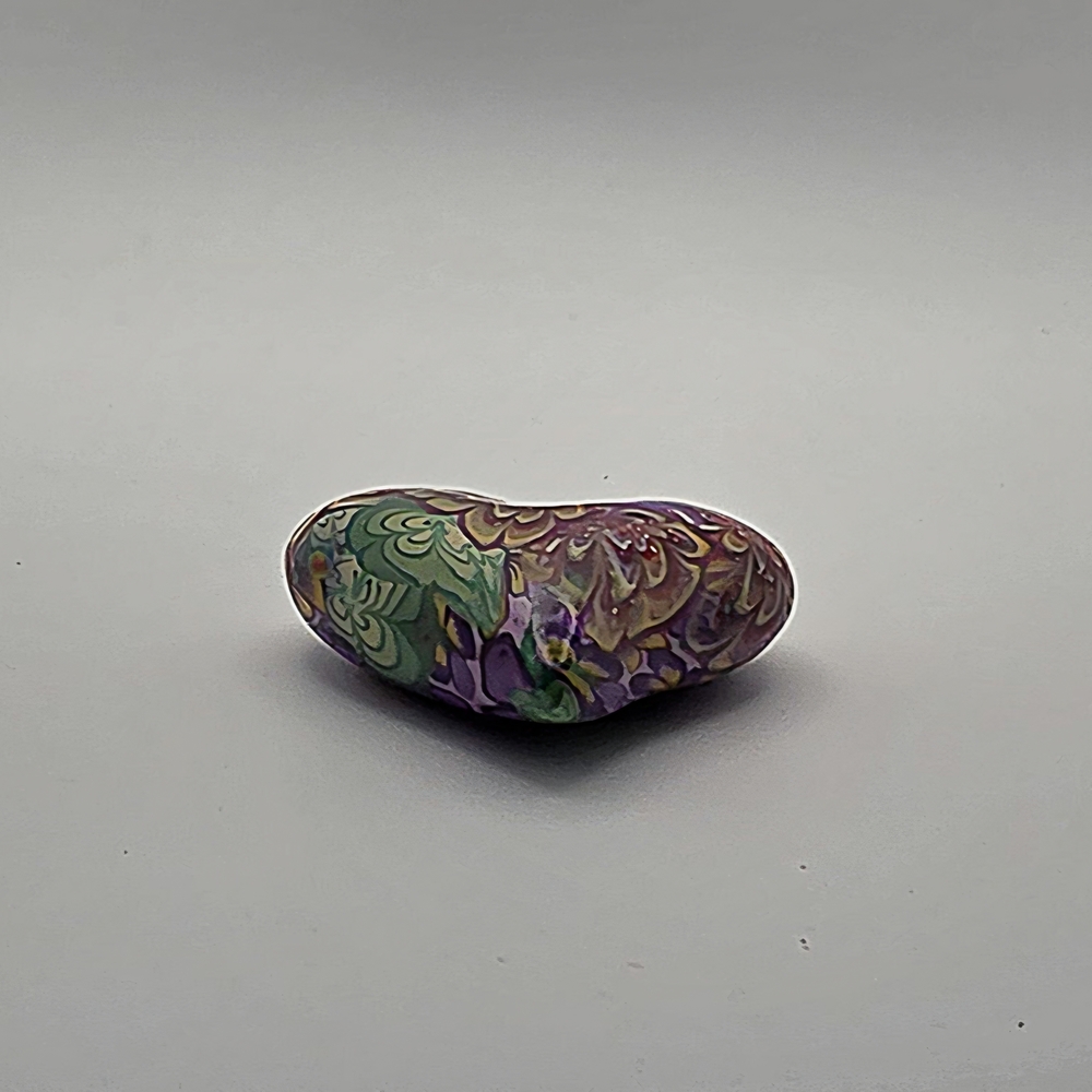 Polymer Clay Heart, Clasp is 1/20 14k Colorful Pendant - Picture 5 of 11